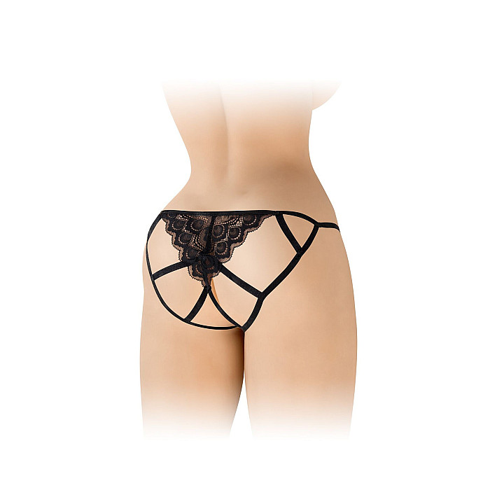 Кружевные трусики с доступом Fashion Secret Zoe Black, с бантиком