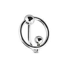 Уретральная вставка с кольцом Sinner Gear Unbendable — Sperm Stopper Solid, диаметр кольца 2,6 см