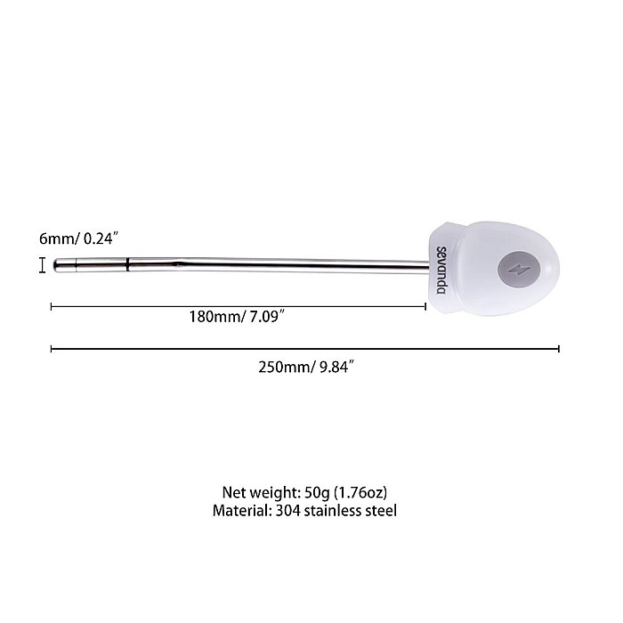 Уретральний зонд LOCKINK SEVANDA Vibrating & E-stim Metal Urethral Sounding - White