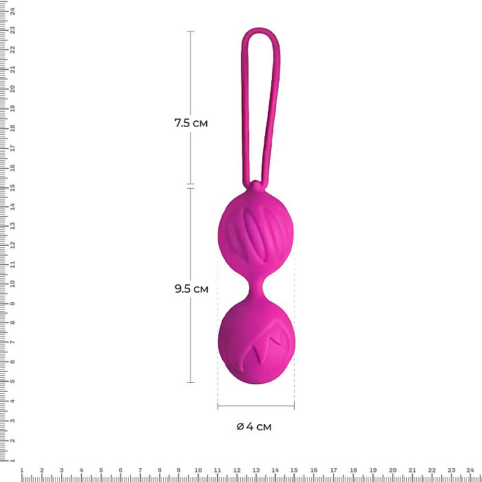 Вагинальные шарики Adrien Lastic Geisha Lastic Balls BIG Magenta (L), диаметр 4см, вес 90гр