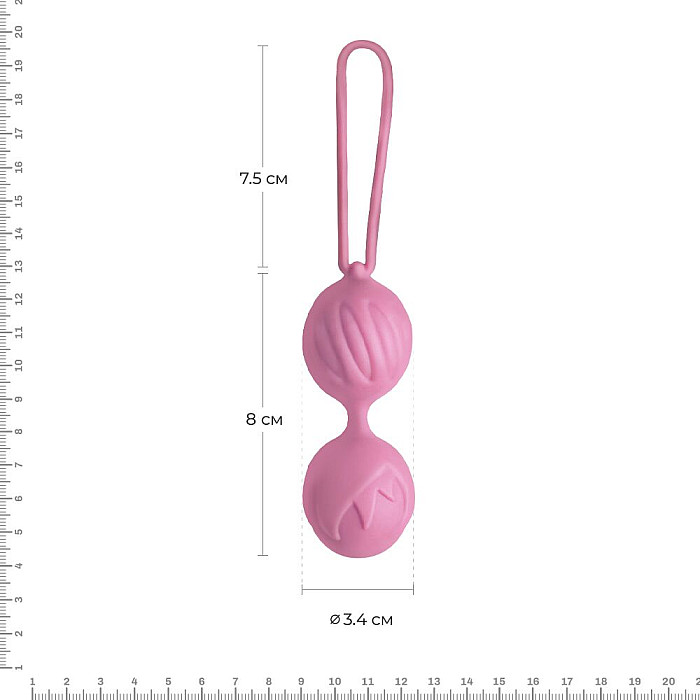 Вагінальні кульки Adrien Lastic Geisha Lastic Balls Mini Pink (S), діаметр 3,4 см, маса 85 г