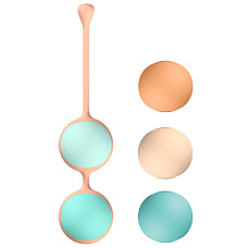 Вагинальные шарики Liebe Kewos — Peach/Mint, 5 шариков в комплекте, 15, 25, 35, 45 и 55 г