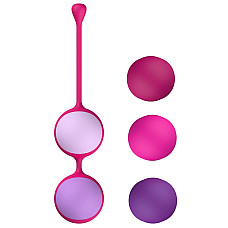 Вагинальные шарики Liebe Kewos — Cerise/Candy Violet, 5 шариков в комплекте, 15, 25, 35, 45 и 55 г