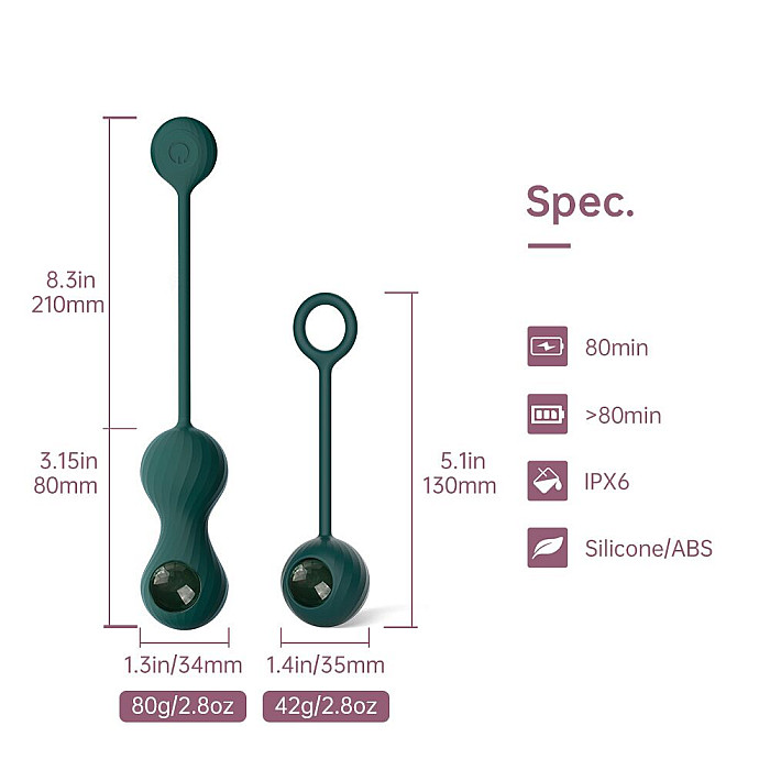 Набір вагінальних кульок Fun Town Crystal Duo, з прозорими скляними кулями