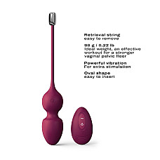 Вагинальные шарики Dorcel LOVE BALLS PLUM, вибрации и движения внутреннего шарика, пульт ДУ