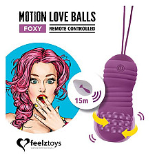 Вагинальные шарики с жемчужным массажем FeelzToys Motion Love Balls Foxy с пультом ДУ, 7 режимов