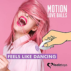 Вагинальные шарики с массажем и вибрацией FeelzToys Motion Love Balls Twisty с пультом ДУ, 7 режимов