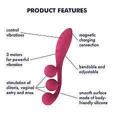 Універсальний вібратор Satisfyer Tri Ball 1, 3 мотори, гнеться