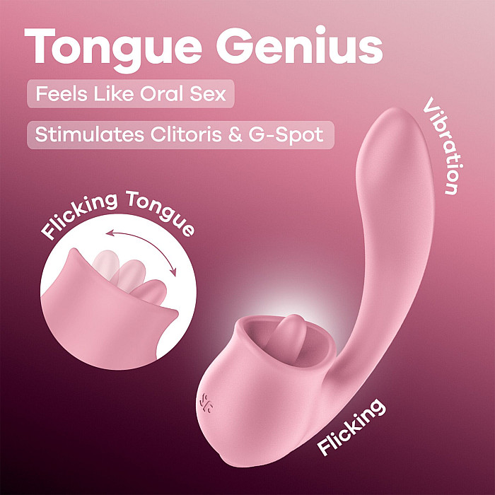 Вагінально-кліторальний вібратор Satisfyer Tongue Genius з язичком
