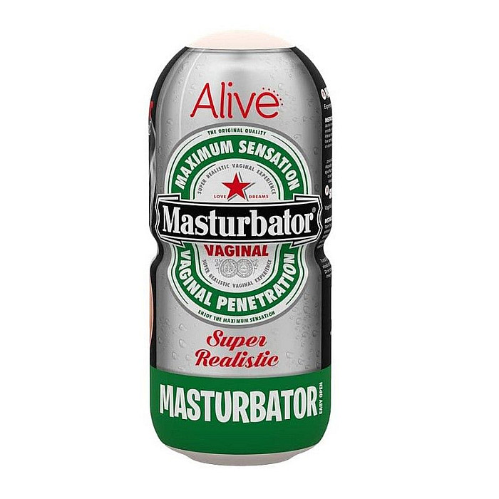 Недорогий мастурбатор-вагіна Alive Heineken Vagina у вигляді банки пива