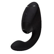 Двойной вакуумный клиторальный стимулятор с вибрацией Womanizer Next Duo - Black