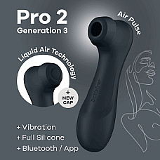 Вакуумный клиторальный стимулятор Satisfyer Pro 2 Generation 3 with Liquid Air Connect App Dark Grey