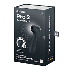 Вакуумный клиторальный стимулятор Satisfyer Pro 2 Generation 3 with Liquid Air Connect App Dark Grey