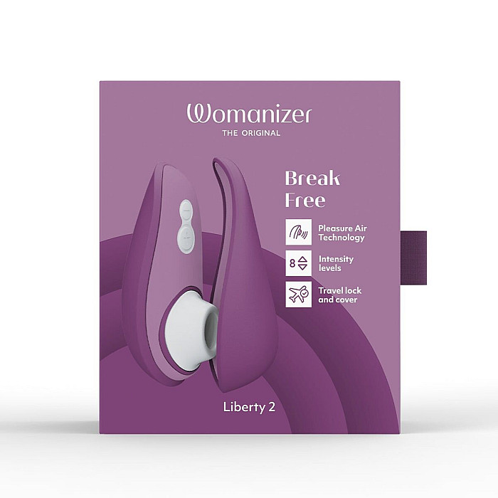 Вакуумный клиторальный стимулятор Womanizer Liberty 2 Purple, 8 режимов, магнитная крышечка