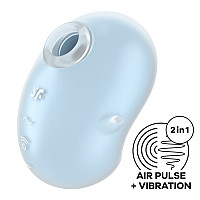Вакуумный клиторальный стимулятор с вибрацией Satisfyer Cutie Ghost Blue