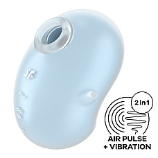 Вакуумний кліторальний стимулятор із вібрацією Satisfyer Cutie Ghost Blue