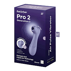 Вакуумный клиторальный стимулятор Satisfyer Pro 2 Generation 3 with Liquid Air Connect App Lilac