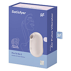 Вакуумный стимулятор с вибрацией Satisfyer Pro To Go 2 Beige