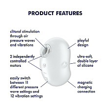 Вакуумний кліторальний стимулятор із вібрацією Satisfyer Cutie Ghost White