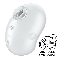 Вакуумний кліторальний стимулятор із вібрацією Satisfyer Cutie Ghost White