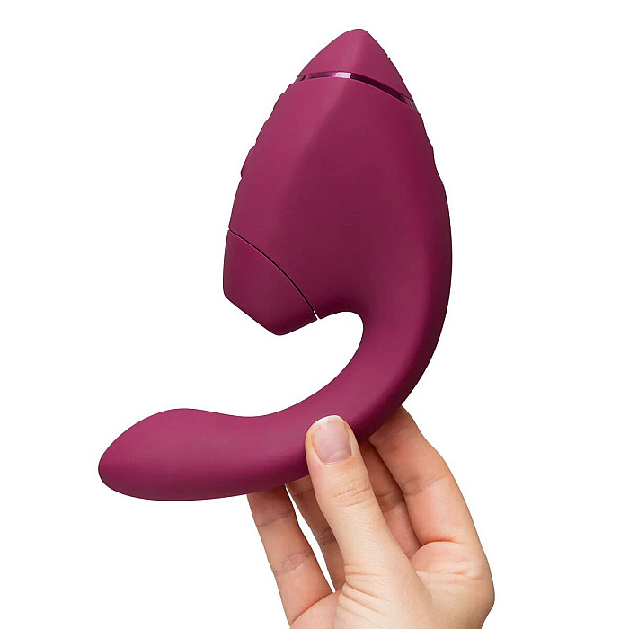Двойной вакуумный клиторальный стимулятор с вибрацией Womanizer Next Duo - Dusky Pink