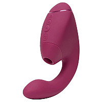 Двойной вакуумный клиторальный стимулятор с вибрацией Womanizer Next Duo - Dusky Pink