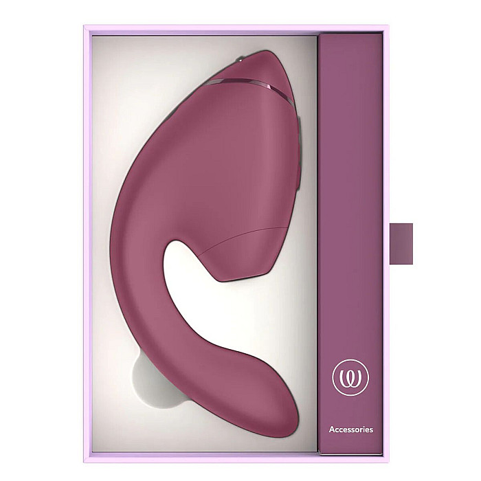 Двойной вакуумный клиторальный стимулятор с вибрацией Womanizer Next Duo - Dusky Pink