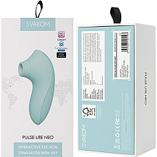 Вакуумный стимулятор Svakom Pulse Lite Neo Seafoam Blue, управляется со смартфона