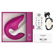 Вагинально-клиторальный стимулятор Womanizer Blend Vibrant Pink, вибрация + вакуум, 2 мотора