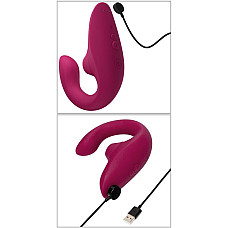 Вагинально-клиторальный стимулятор Womanizer Blend Vibrant Pink, вибрация + вакуум, 2 мотора