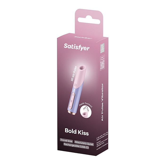 Вакуумный стимулятор Satisfyer Bold Kiss Violet, магнитная технология 3D Air Pulse, 30 режимов работы