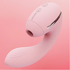 Вакуумный вибратор KISSTOY Tina Mini Pink, вагинально-клиторальный