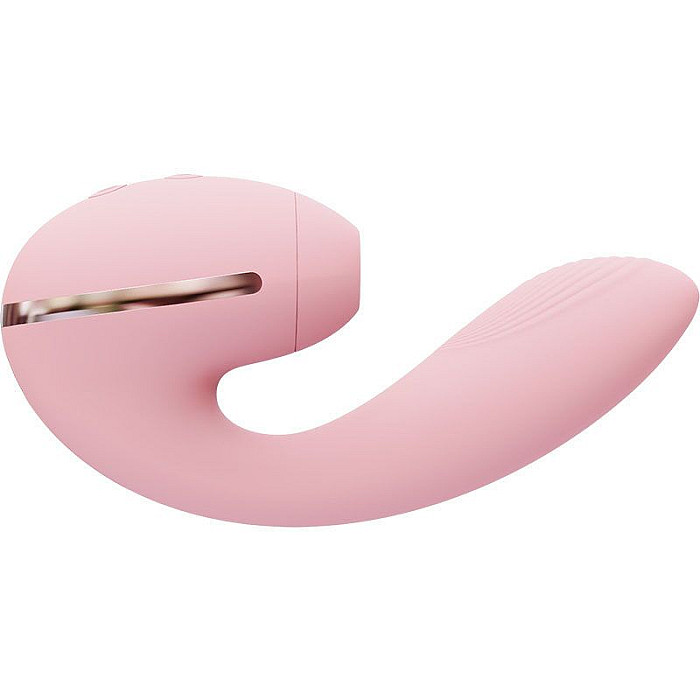 Вакуумный вибратор KISSTOY Tina Mini Pink, вагинально-клиторальный