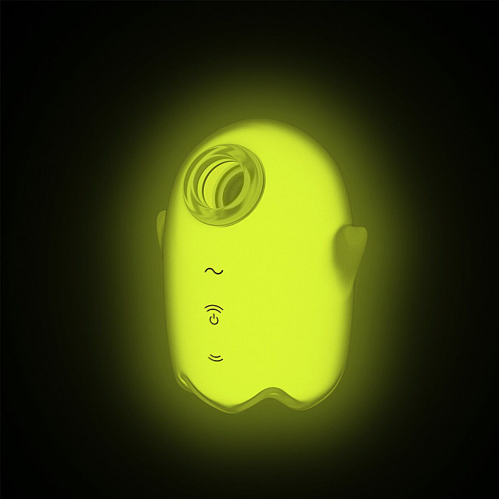 Вакуумный клиторальный стимулятор с вибрацией Satisfyer Glowing Ghost Yellow, светится в темноте