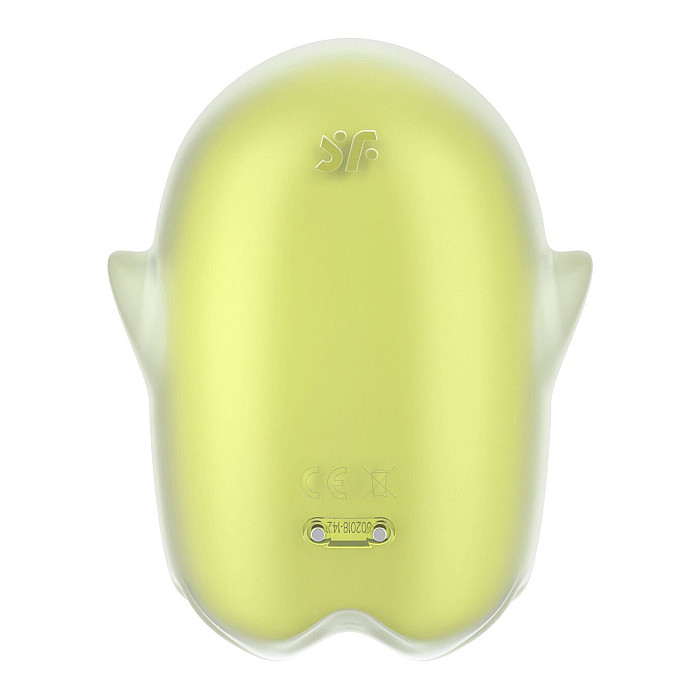 Вакуумный клиторальный стимулятор с вибрацией Satisfyer Glowing Ghost Yellow, светится в темноте