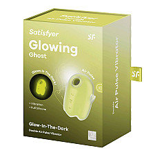 Вакуумний кліторальний стимулятор із вібрацією Satisfyer Glowing Ghost Yellow