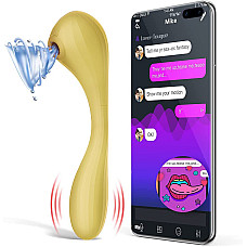 Вакуумный вагинально-клиторальный стимулятор Magic Motion Bobi Yellow, управление со смартфона