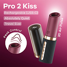 Вакуумний стимулятор Satisfyer Pro 2 Kiss, магнітна технологія 3D Air Pulse, 30 режимів, кришечка