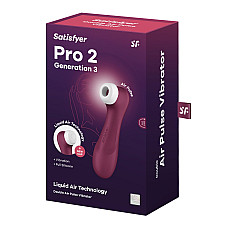 Вакуумный клиторальный стимулятор Satisfyer Pro 2 Generation 3 with Liquid Air Wine Red