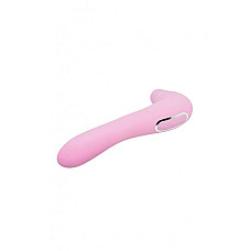 Вакуумный стимулятор с вибрацией Wooomy Smoooch Pink Clitoral Suction & Vibration, 10х2 режимов