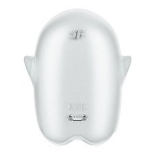 Вакуумний кліторальний стимулятор із вібрацією Satisfyer Glowing Ghost White