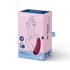 Вакуумный клиторальный стимулятор Satisfyer Curvy 1+ Rose Red с управлением через интернет