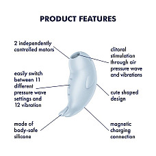 Вакуумный клиторальный стимулятор с вибрацией Satisfyer Seal You Soon, 2 независимых мотора