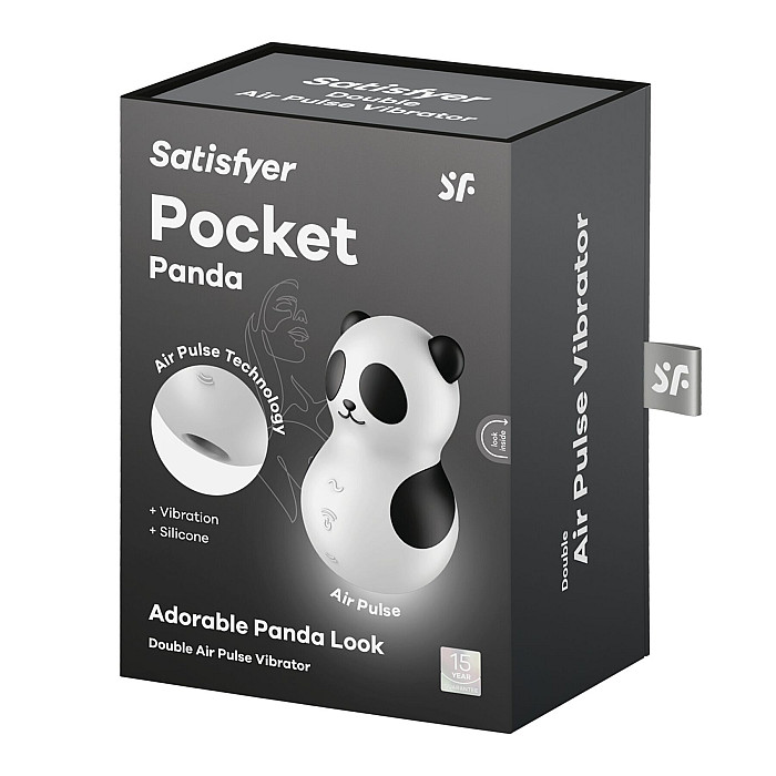 Вакуумный стимулятор с вибрацией Satisfyer Pocket Panda, 12 режимов вибрации, 11 уровней вакуума