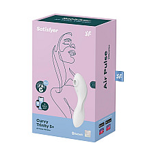 Вакуумный смарт-стимулятор с вибрацией Satisfyer Curvy Trinity 5 (White), управление со смартфона