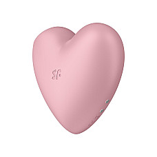 Вакуумный стимулятор-сердечко с вибрацией Satisfyer Cutie Heart Light Red