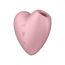 Вакуумный стимулятор-сердечко с вибрацией Satisfyer Cutie Heart Light Red