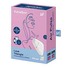 Вакуумный клиторальный стимулятор Satisfyer Love Triangle White с управлением через интернет