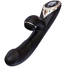Вакуумный вибратор-кролик с подогревом KISTOY A-King Pro Black, с LED-экраном