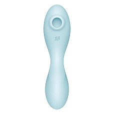 Вакуумный смарт-стимулятор с вибрацией Satisfyer Curvy Trinity 5 (Blue), управление со смартфона